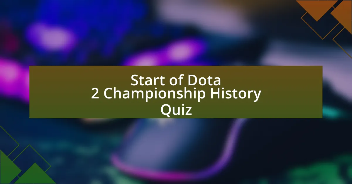 Start of Dota 2 Championship History Quiz