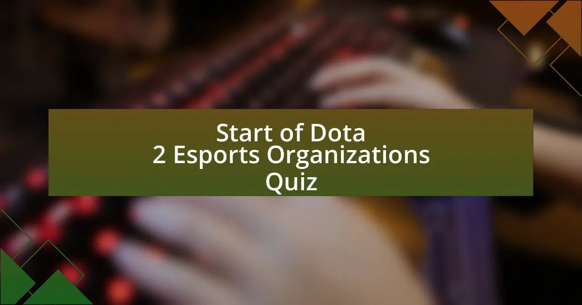 Start of Dota 2 Esports Organizations Quiz