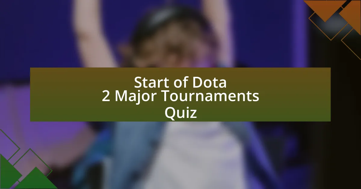 Start of Dota 2 Major Tournaments Quiz